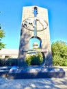 Monument with giant guitar proclaiming Gore as `New Zealand`s capital of country music`.