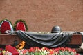 Monument Grave Unknown Soldier background red wall. Royalty Free Stock Photo