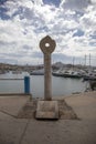 Monument in the harbor of Mindelo, Cape Verde Royalty Free Stock Photo