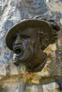 Monument head of an infantry rifleman Bersaglieri in Desenzano, Lake Garda