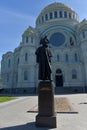 Monument holy righteous Admiral Fedor Ushakov near the Naval cat