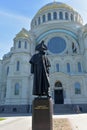 Monument holy righteous Admiral Fedor Ushakov near the Naval cat