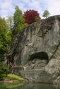 Monument in honor of swiss guardsman Royalty Free Stock Photo