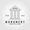 monument icon. Architecture greek building symbol ancient