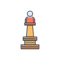 Color illustration icon for Monument, display and remembrance