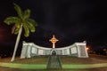 Immigrant Monument in Santa Leopoldina Town at Night