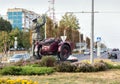 Monument incorruptible road policeman. Belgorod. Russia