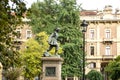 Turin, Italy - September 10, 2017: Monument of the Italian general Alessandro Ferrero La Marmora.