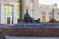 Monument of Ivan Shuvalov in front of the building of the Fundamental library of Moscow state University. The City Of Moscow