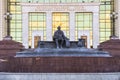 Monument of Ivan Shuvalov in front of the building of the Fundamental library of Moscow state University. The City Of Moscow