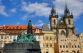 Monument of Jan Hus, The National Gallery, Old Buildings, Old Town Square, Prague, Czech Republic Royalty Free Stock Photo