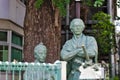 Monument of Japanese samurai Ryoma Sakamoto and Katsu Kaishu in Tokyo Royalty Free Stock Photo