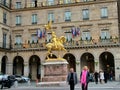 Monument of Jeanne d`Arc at the Pyramids area in Paris