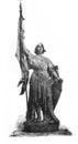 Monument of Joan of Arc France`s deliverer in the old book Catalogues Illustre, by L. Baschet, 1887, Paris