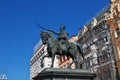 The monument of Josipa Jelacica on Jelacic Square, Trg Bana Josipa Jelacica in Zagreb, Croatia