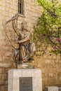 Monument of King David with the harp in Jerusalem Royalty Free Stock Photo