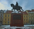 Monument of King Peter at the main square in Zrenjanin, Serbia Royalty Free Stock Photo