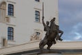 Monument of King Svatopluk I at Honorary Courtyard of Bratislava Castle