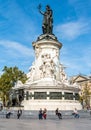 Monument a la Republique at the centre of Place de la Republique in Paris, France