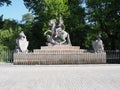 Monument at Lazienki baths park in Warsaw european capital city of Poland in 2019 on May Royalty Free Stock Photo