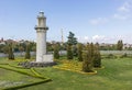Monument lighthouse in green nature next to the Fenerbahce stadium in istanbul.