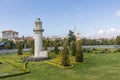 Monument lighthouse in green nature next to the Fenerbahce stadium in istanbul.