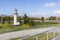 Monument lighthouse in green nature next to the Fenerbahce stadium in istanbul.