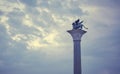 Monument of Lion of Venice on Piazza San Marco in Venice, Italy