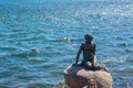 The monument of the Little Mermaid in Copenhagen, Denmark