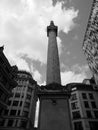 Monument in London black and white Royalty Free Stock Photo