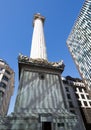 The monument in London is located on the site of the Great Fire of London in 1666 Royalty Free Stock Photo