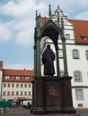 Monument Melanchthon on the market square in front of the town hall, Wittenberg, Germany 04.12.2016