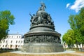 Monument `Millennium of Russia` 1862 in the Novgorod Kremlin close-up. Veliky Novgorod, Russia