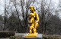 Monument mother and child made of metal