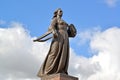 Monument Mother Russia against the sky in Kaliningrad