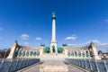 Monument with the name of Heroes` Square built in Budapest