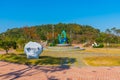 Monument near Kim Dae-jung Nobel Peace Prize Memorial in Mokpo, Republic of Korea