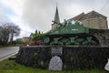 Monument of an old Sherman tank Royalty Free Stock Photo