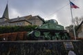 Monument of an old Sherman tank Royalty Free Stock Photo