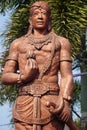 The monument of Panji Asmoro Bangun in Kediri. The statue holding lotus flower and keris keris is one of traditional Javanese wea