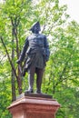 Monument of Peter the Great in lower park of Peterhof in St. Petersburg, Russia Royalty Free Stock Photo