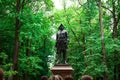 Monument of Peter the Great in lower park of Peterhof in St. Petersburg, Russia