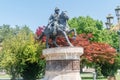 Monument of Pitu Guli. Sculpture of Aromanian revolutionary in Ottoman Macedonia Royalty Free Stock Photo