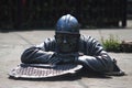 Monument 'plumber Stepan' in the center of Omsk