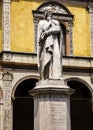 Monument of poet Dante Alighieri in the Piazza dei Signori in Verona, Italy Royalty Free Stock Photo