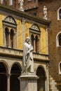 Monument of poet Dante Alighieri in the Piazza dei Signori in Verona, Italy Royalty Free Stock Photo