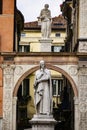 Monument of poet Dante Alighieri in the Piazza dei Signori in Verona, Italy Royalty Free Stock Photo