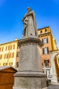 Monument of poet Dante Alighieri in the Piazza dei Signori in Verona, Italy Royalty Free Stock Photo