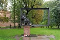 Monument of the polish painter jan matejko in the old town of krakow poland