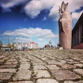 Monument Pope. Artistic look in vintage vivid colours.